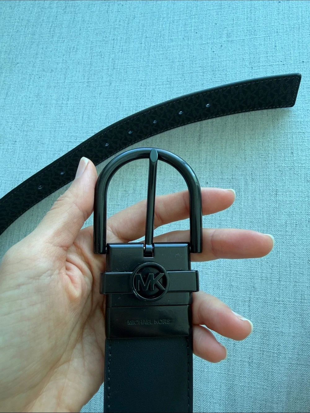 NEW Michael Kors Black Reversible Signature Belt